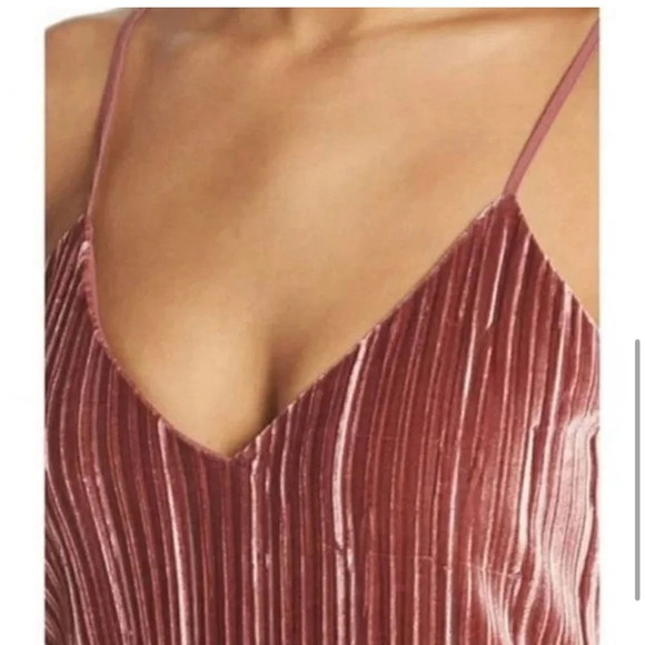 BARDOT ~ Dusty Pink Velvet Ribbed Mini Dress Sz 4 XS - Picture 2 of 12